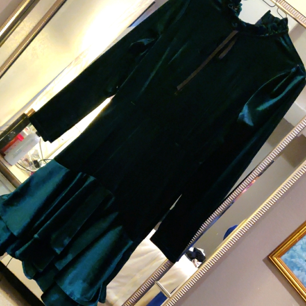 Hunter green classic dress (vintage style )
